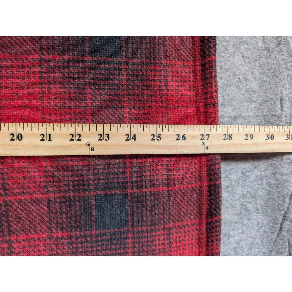 The North Face Mens Red Black Buffalo Plaid 1/4 Zip Sherpa Lined Fleece Pullover